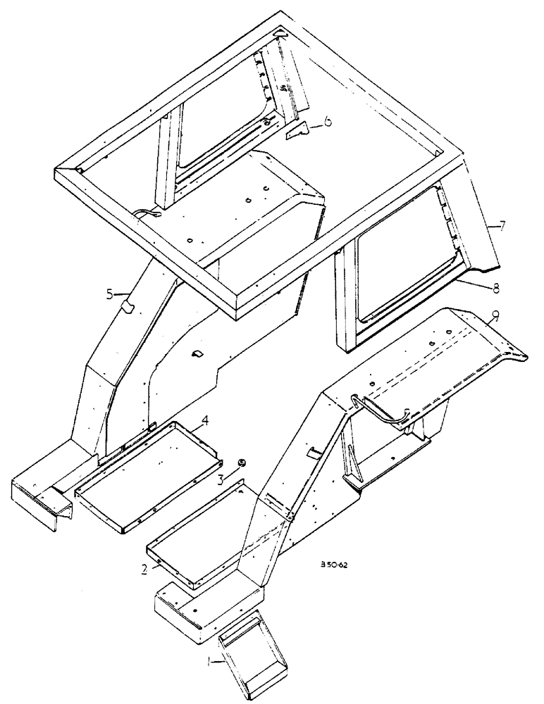 Схема запчастей Case IH 684 - (13-040) - SAFETY FRAME, MACHINES FITTED WITH CAB (05) - SUPERSTRUCTURE
