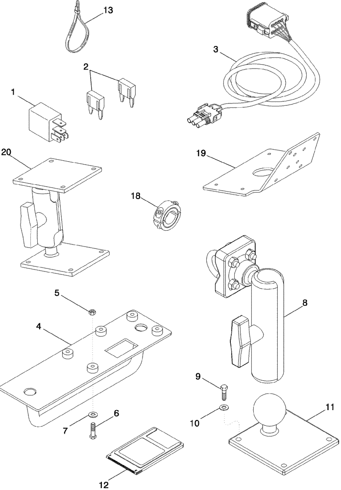 Схема запчастей Case IH 620 - (04-34) - AFS YIELD MONITOR INTERFACE UNIT PACKAGE (06) - ELECTRICAL SYSTEMS