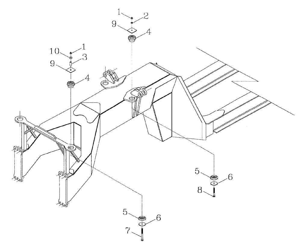 Схема запчастей Case IH AUSTOFT - (A03[13]) - CABIN MOUNTS Mainframe & Functioning Components