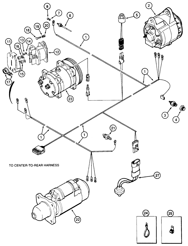 Схема запчастей Case IH 2555 - (04-01) - HARNESS, ENGINE (06) - ELECTRICAL SYSTEMS