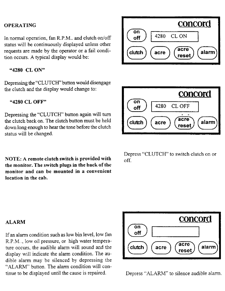Схема запчастей Case IH 1100 - (C25) - OPERATING/ALARM 