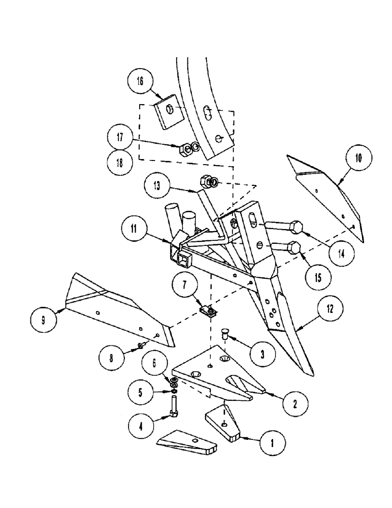 Схема запчастей Case IH CONCORD - (B44) - STANDARD ANDERSON OPENER, 12 INCH LIQUID 