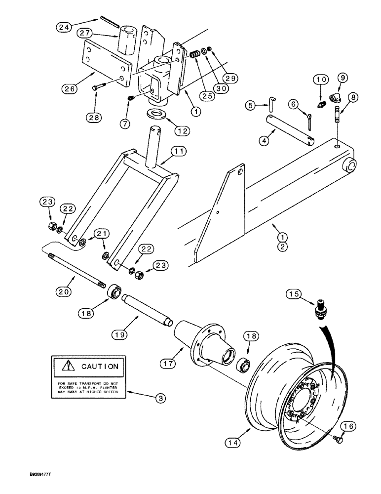 Схема запчастей Case IH 955 - (9A-056) - ASSIST WHEELS, 12 ROW NARROW - VERTICAL FOLD (09) - CHASSIS/ATTACHMENTS