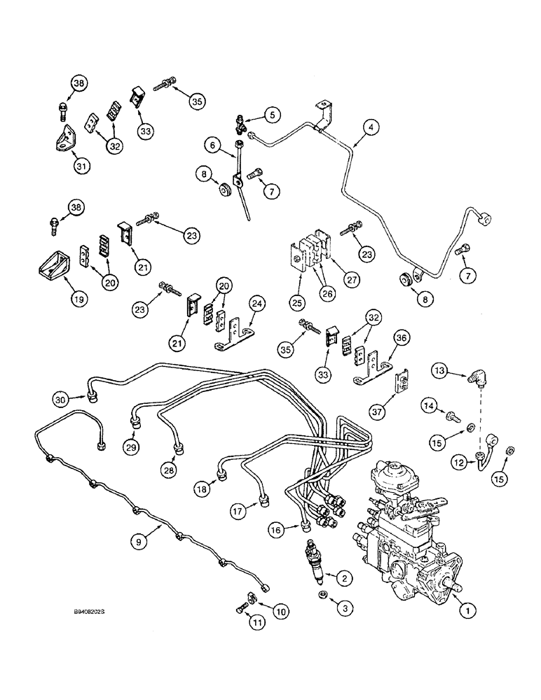 Схема запчастей Case IH 1644 - (3-03A) - FUEL INJECTION SYSTEM, 6TA-590 ENGINE, ENGINE SERIAL NUMBER 44896558 AND AFTER (02) - FUEL SYSTEM