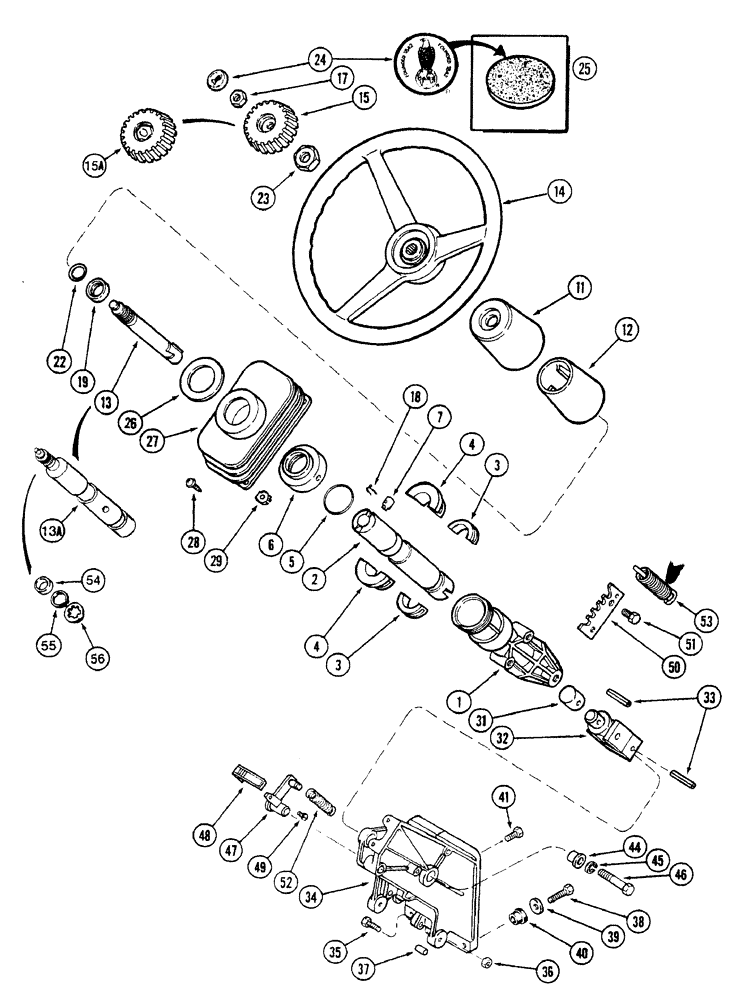 Схема запчастей Case IH 7210 - (5-002) - STEERING WHEEL AND COLUMN, STANDARD (05) - STEERING
