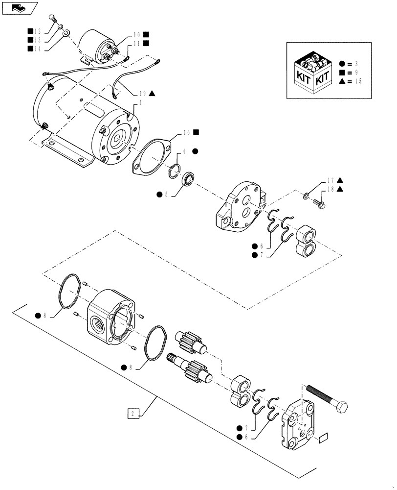 Схема запчастей Case IH STEIGER 350 - (41.200.03) - PUMP - ASSY - EMERGENCY STEERING - EUROPE ONLY (41) - STEERING