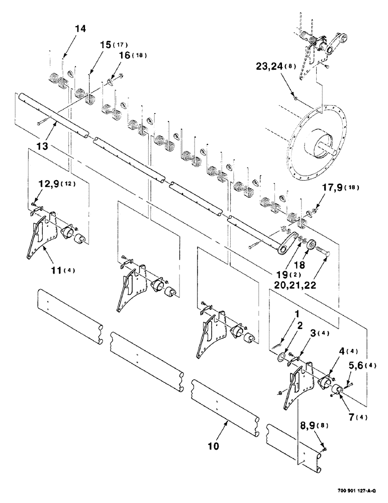 Схема запчастей Case IH 8350 - (9-14) - EXTRA REEL BAT KIT, HK60270 COMPLETE (09) - CHASSIS