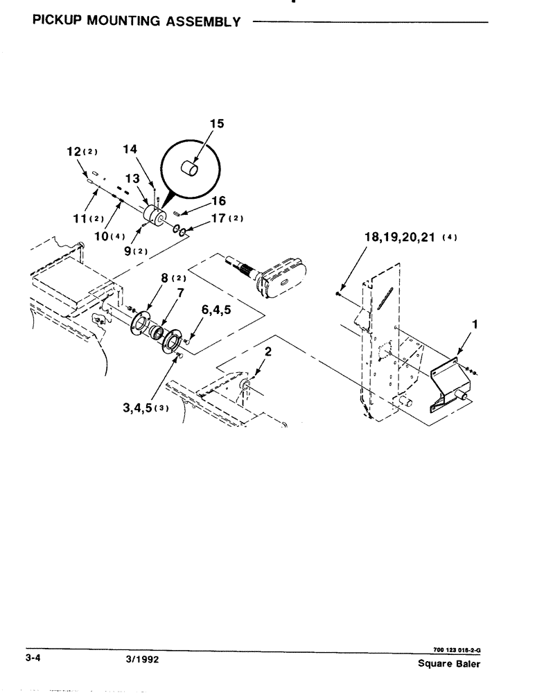 Схема запчастей Case IH 8570 - (3-04) - PICKUP MOUNTING ASSEMBLY Pickup