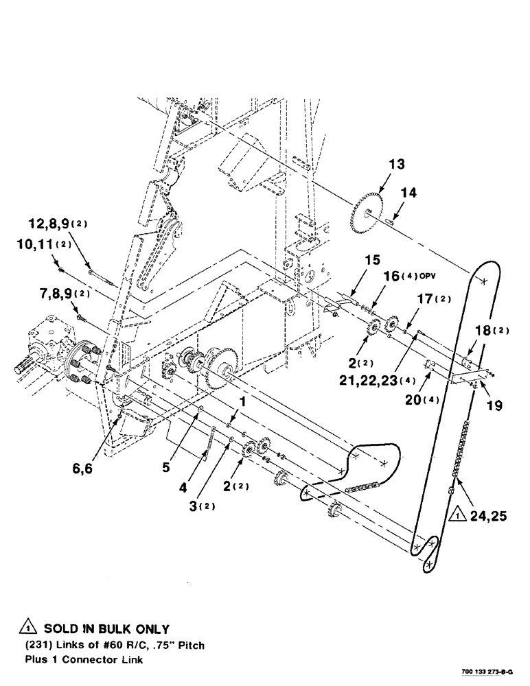 Схема запчастей Case IH 8455T - (2-14) - ROLLER DRIVE ASSEMBLY, UPPER Driveline