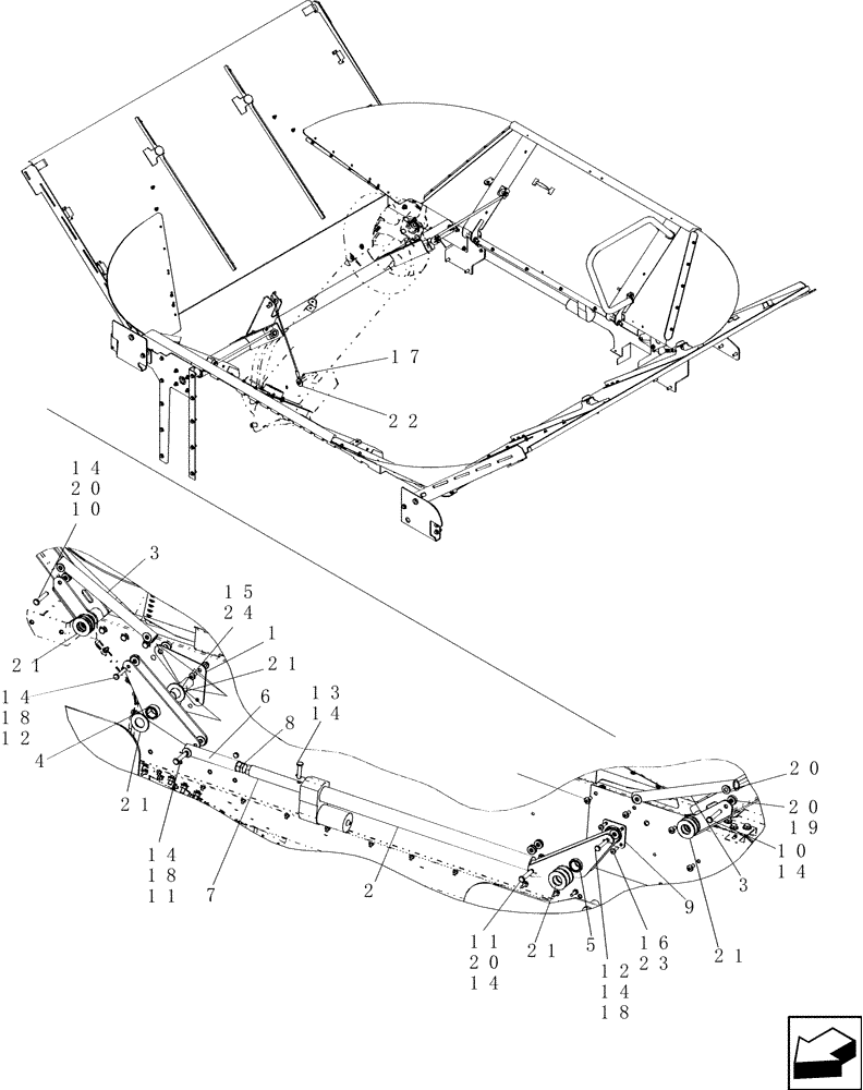 Схема запчастей Case IH 7130 - (80.154.15) - GRAIN TANK ACCESS COVER, ACTUATOR AND LINKAGE (80) - CROP STORAGE/UNLOADING