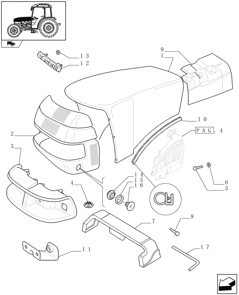 Схема запчастей Case IH FARMALL 75C - (1.83.0[01]) - HOODS (08) - SHEET METAL