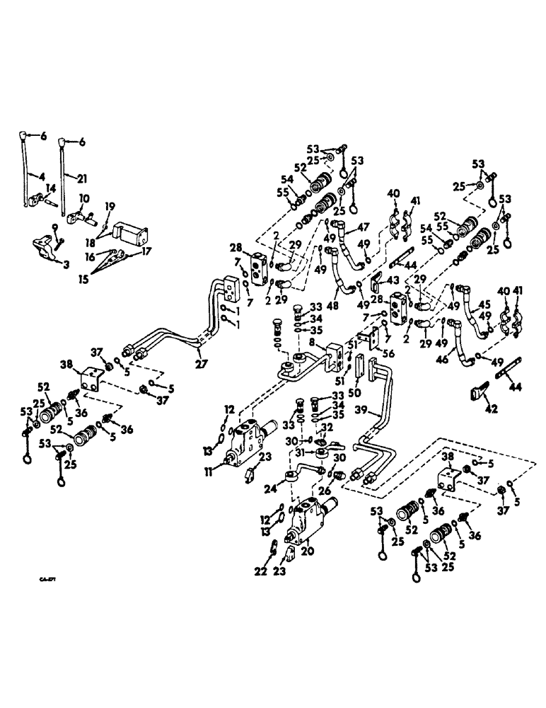 Схема запчастей Case IH 2856 - (F-22) - HYDRAULICS SYSTEM, AUXILIARY VALVES AND TUBES (07) - HYDRAULIC SYSTEM