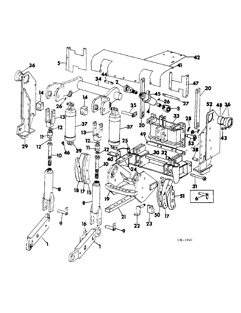 Схема запчастей Case IH 4166 - (09-09) - FRAME, THREE POINT HITCH (12) - FRAME