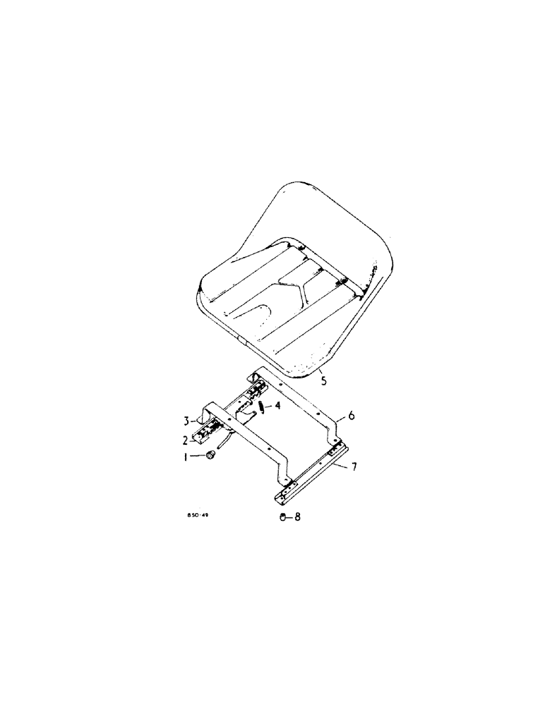 Схема запчастей Case IH 385 - (13-05[1]) - SUPERSTRUCTURE, SEAT, NON SUSPENSION PVC COVERED LOW PROFILE TRACTORS (05) - SUPERSTRUCTURE