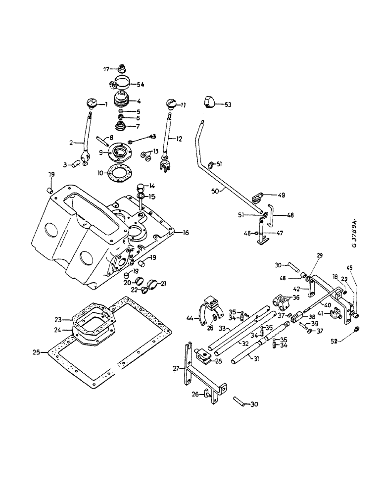 Схема запчастей Case IH 553 - (132) - SHIFTER MECHANISM, TRANSMISSION FRONT COVER (06) - POWER TRAIN