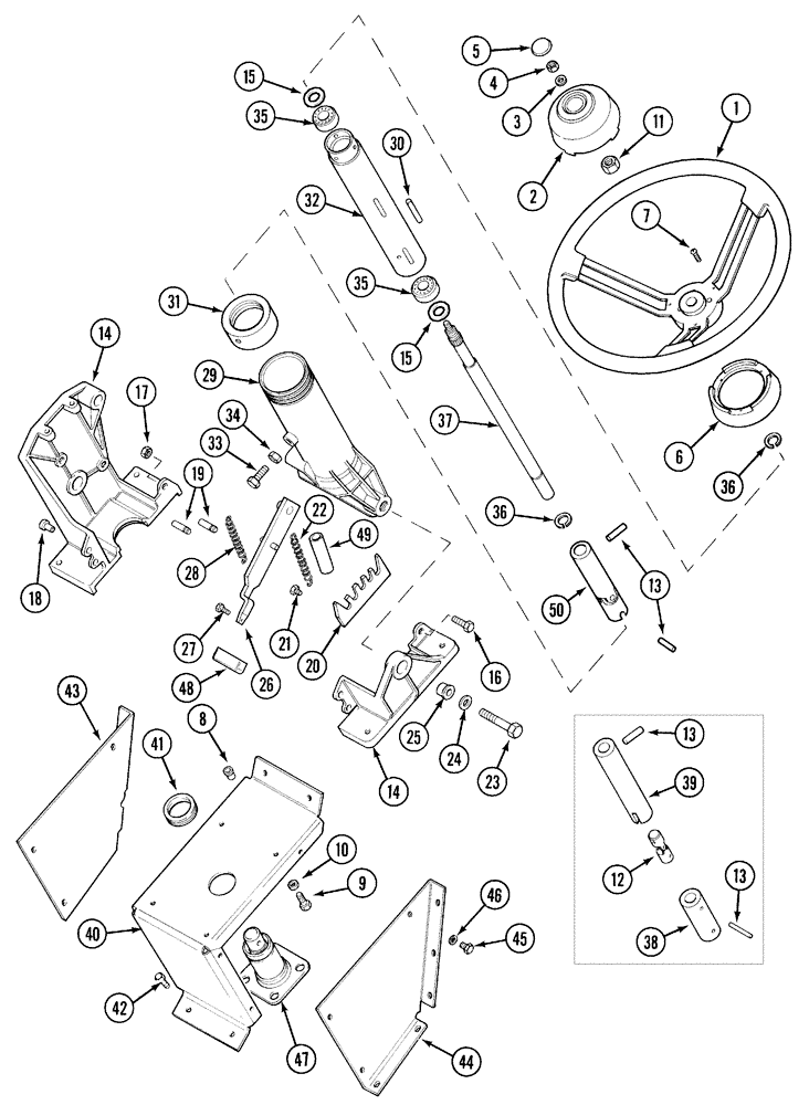 Схема запчастей Case IH 5120 - (5-02) - STEERING COLUMN AND WHEEL, TILTABLE ONLY (05) - STEERING