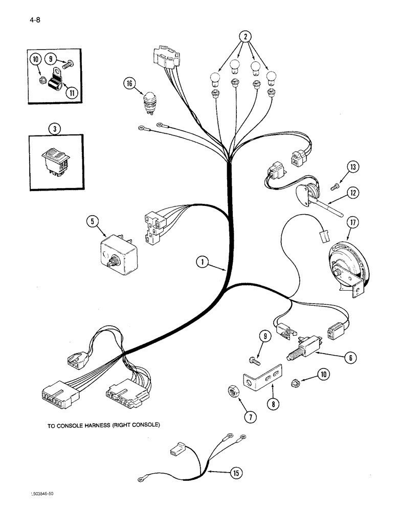 Схема запчастей Case IH 1680 - (4-008) - STEERING COLUMN HARNESS (06) - ELECTRICAL