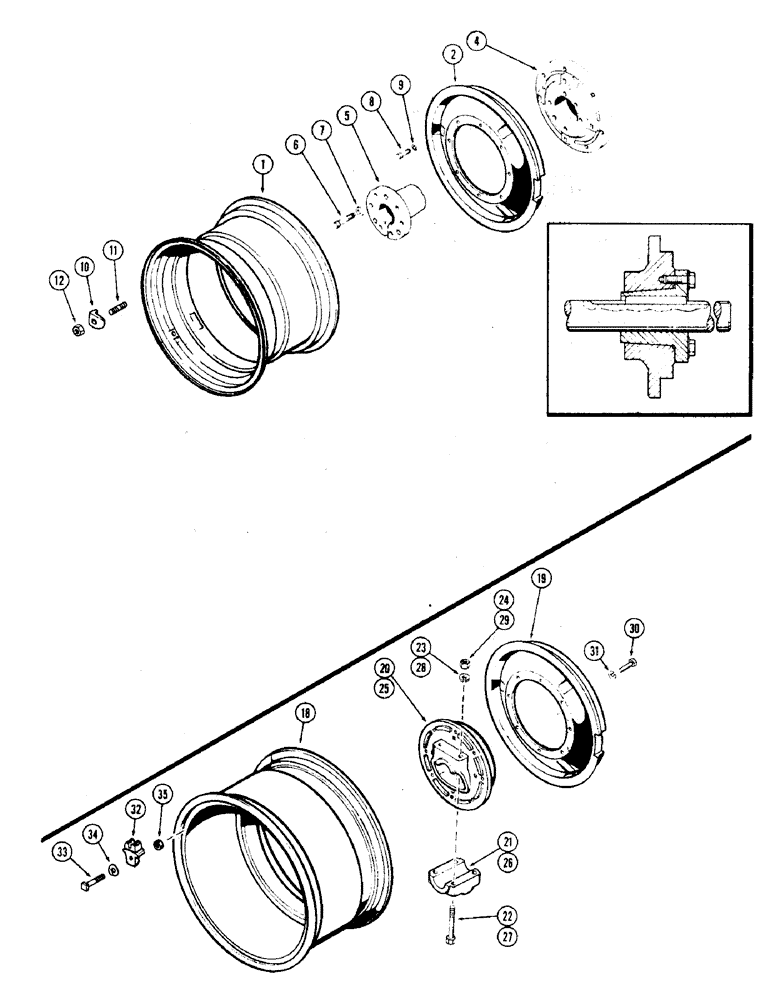 Схема запчастей Case IH 930-SERIES - (120) - REAR WHEELS WITH 34 INCH RIMS, MANUAL ADJUSTABLE, UNIVERSAL HUB (06) - POWER TRAIN