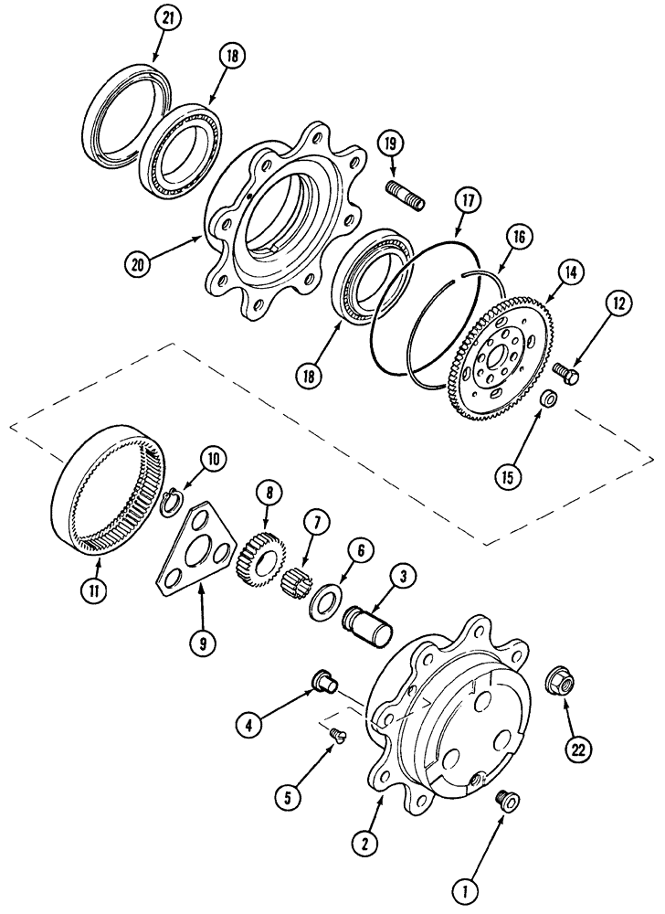 Схема запчастей Case IH CX60 - (05-17) - FRONT AXLE PLANETARIES AND HUB (05) - STEERING