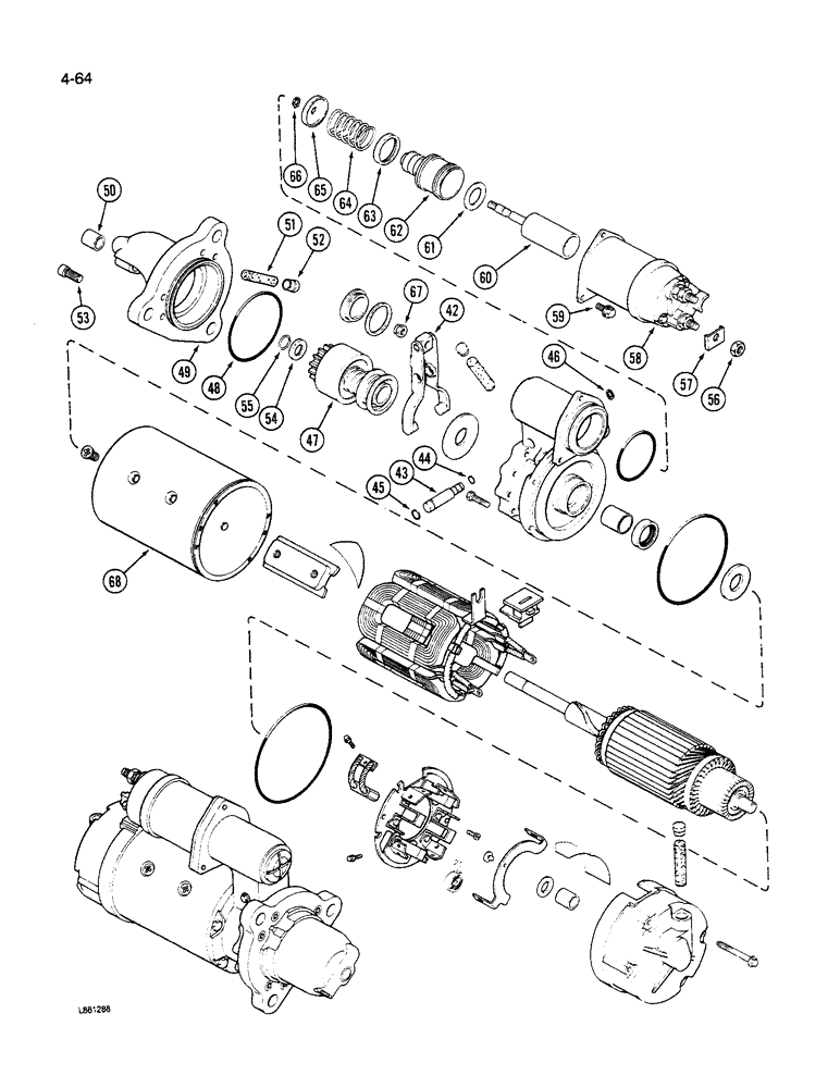 Схема запчастей Case IH 1640 - (4-64) - STARTER, HEAVY DUTY SEALED, (CONT) (06) - ELECTRICAL