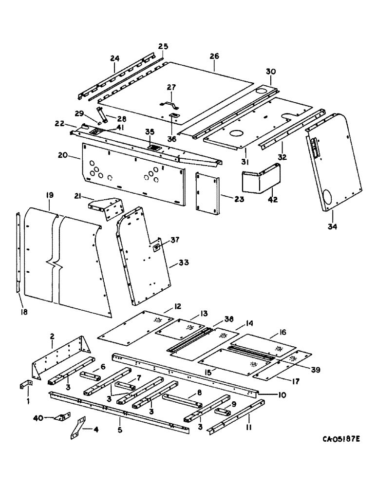 Схема запчастей Case IH 1470 - (20-09) - SEPARATOR, ENGINE SHIELD AND SERVICE DECK Separation