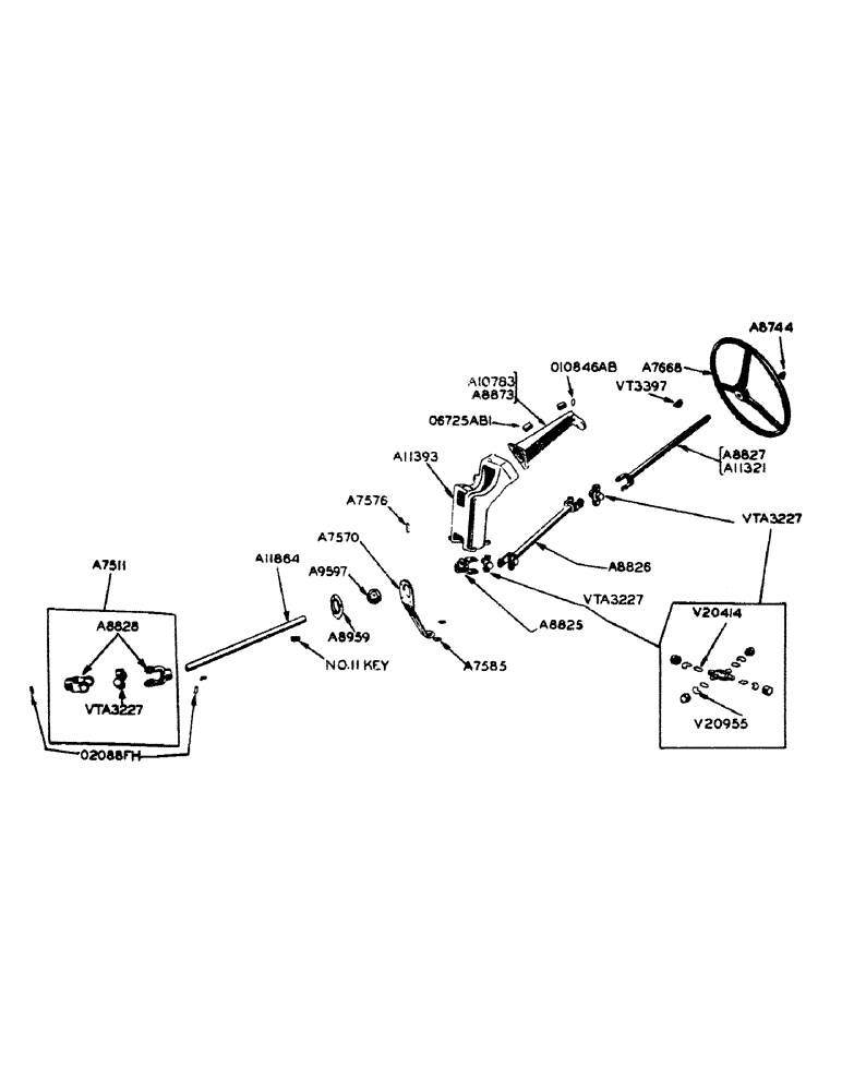 Схема запчастей Case IH 700 - (144) - STEERING WHEEL AND SHAFTS, STEERING WHEEL AND COLUMN, FOR ALL BUT ORCHARD TRACTORS (06) - POWER TRAIN