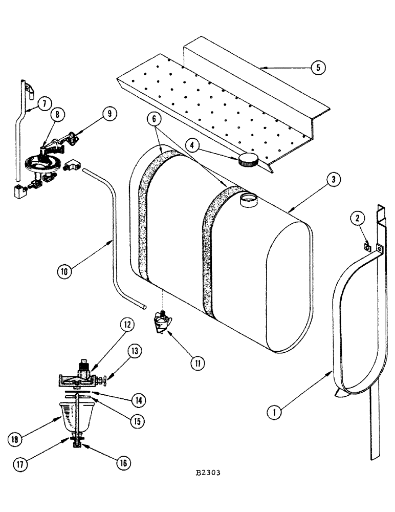 Схема запчастей Case IH 1010 - (370) - MODEL H-318 ENGINE, FUEL TANK (10) - ENGINE