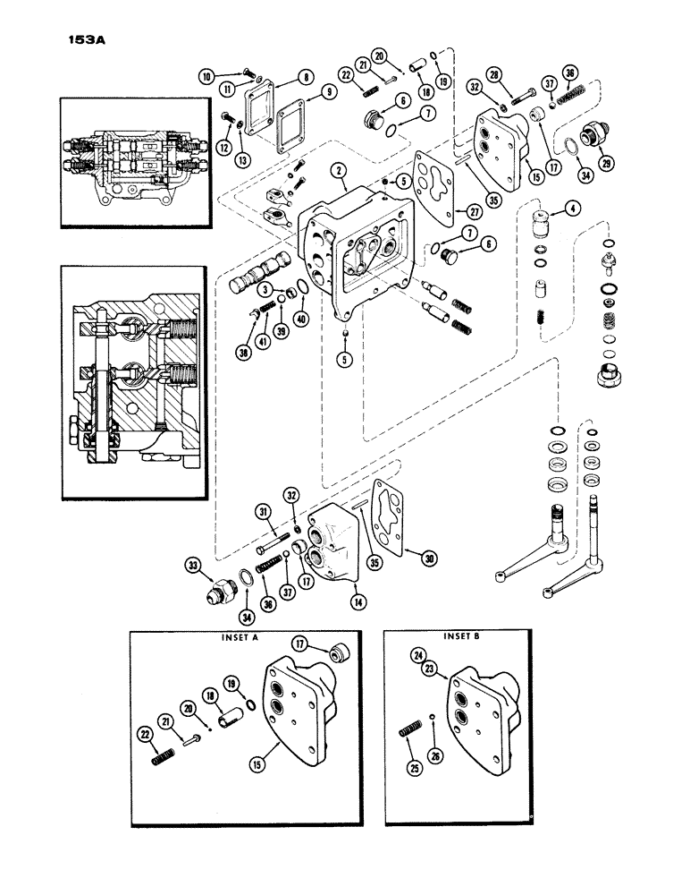 Схема запчастей Case IH 1200 - (153A) - A34896 AUXILIARY VALVE, FIRST USED TRACTOR SERIAL NUMBER 9806321 (08) - HYDRAULICS