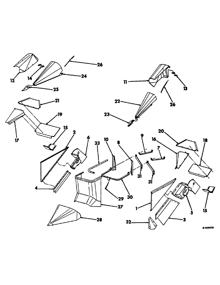 Схема запчастей Case IH 234 - (A-36) - BASIC CORN HARVESTER, GATHERER SHIELDS AND DIVIDERS (58) - ATTACHMENTS/HEADERS