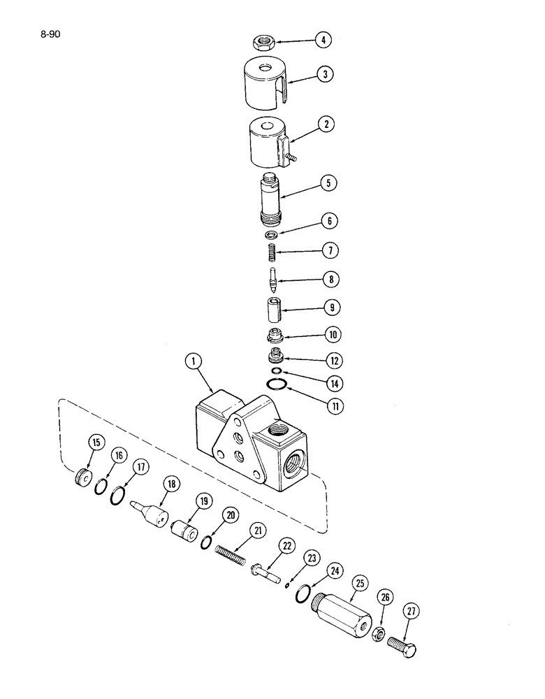 Схема запчастей Case IH 1680 - (8-090) - HEADER LOWER VALVE, P.I.N. JJC0117060 AND AFTER (07) - HYDRAULICS