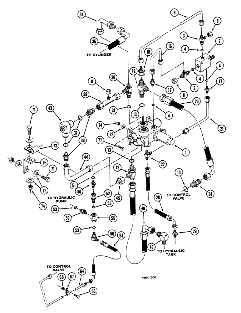 Схема запчастей Case IH 9150 - (8-24) - THREE POINT HITCH HYDRAULICS (08) - HYDRAULICS