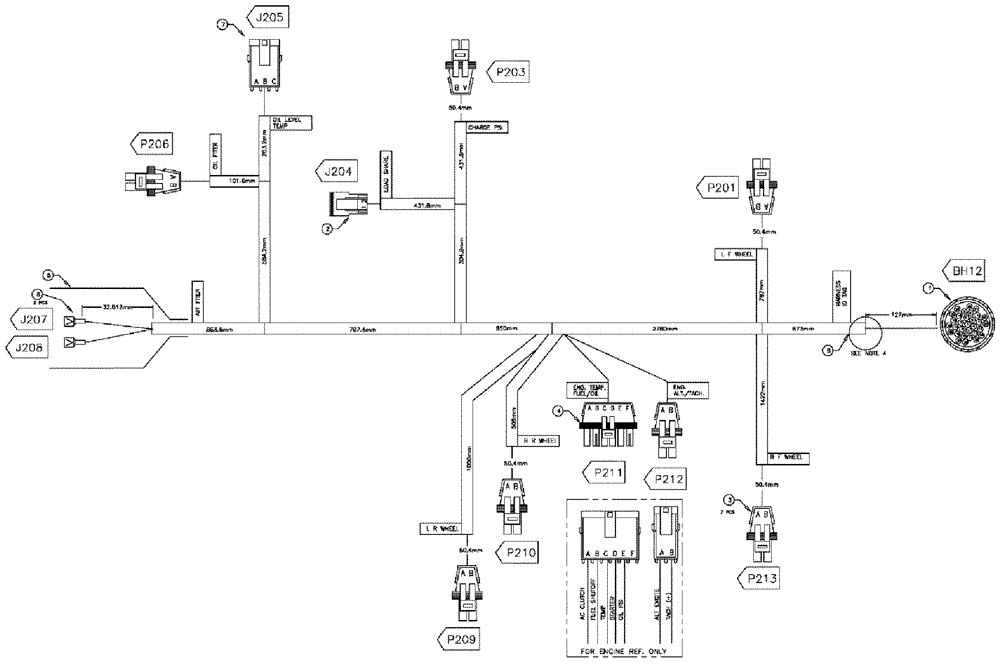 Схема запчастей Case IH SPX3310 - (12-028) - HARNESS, ENGINE & SENSOR (06) - ELECTRICAL