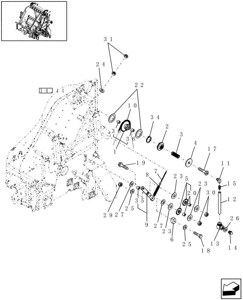 Схема запчастей Case IH RBX463 - (12.13[1]) - APRON & CLUTCH DRIVE, LH, EUROPE & R.O.W., PRIOR TO P.I.N. Y6N016413 (12) - MAIN FRAME