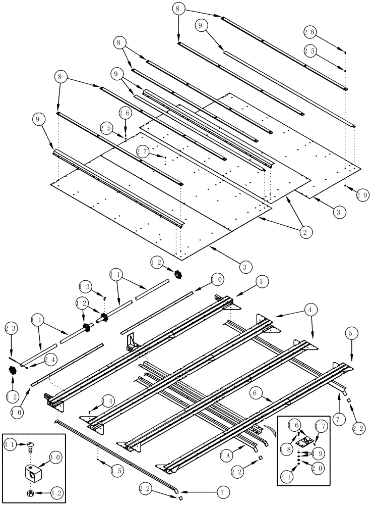 Схема запчастей Case IH CPX620 - (09D-14) - BASKET, FLOOR (16) - BASKET