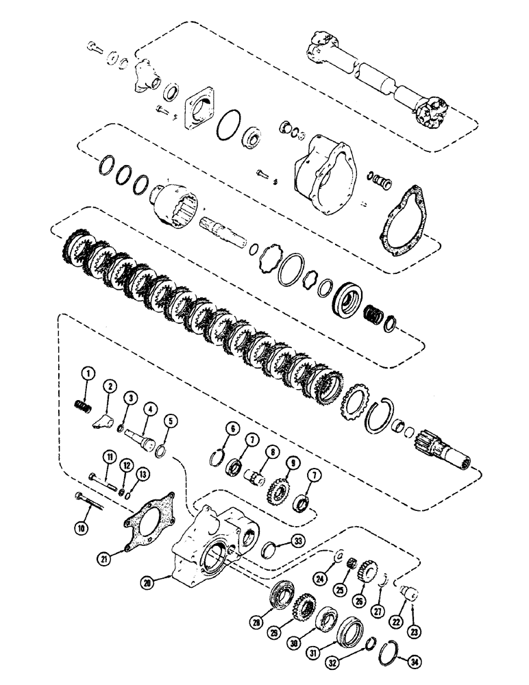 Схема запчастей Case IH 2470 - (276) - PTO BRAKE AND HYDRAULIC PUMP DRIVE (06) - POWER TRAIN