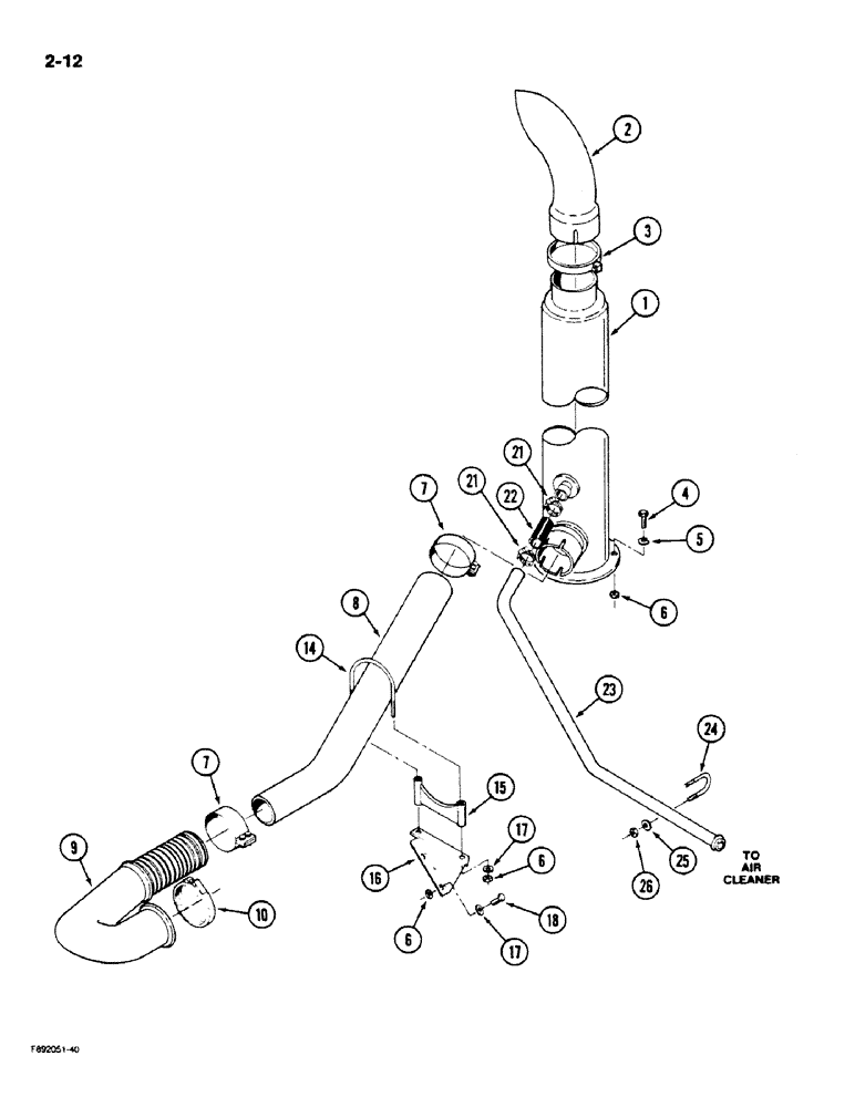 Схема запчастей Case IH 9170 - (2-12) - EXHAUST SYSTEM (02) - ENGINE