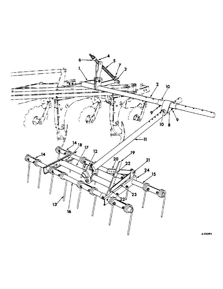 Схема запчастей Case IH 70 - (F-29) - MULCHER ATTACHMENT, 2 AND 3 FURROW, 1958 TO 1965 