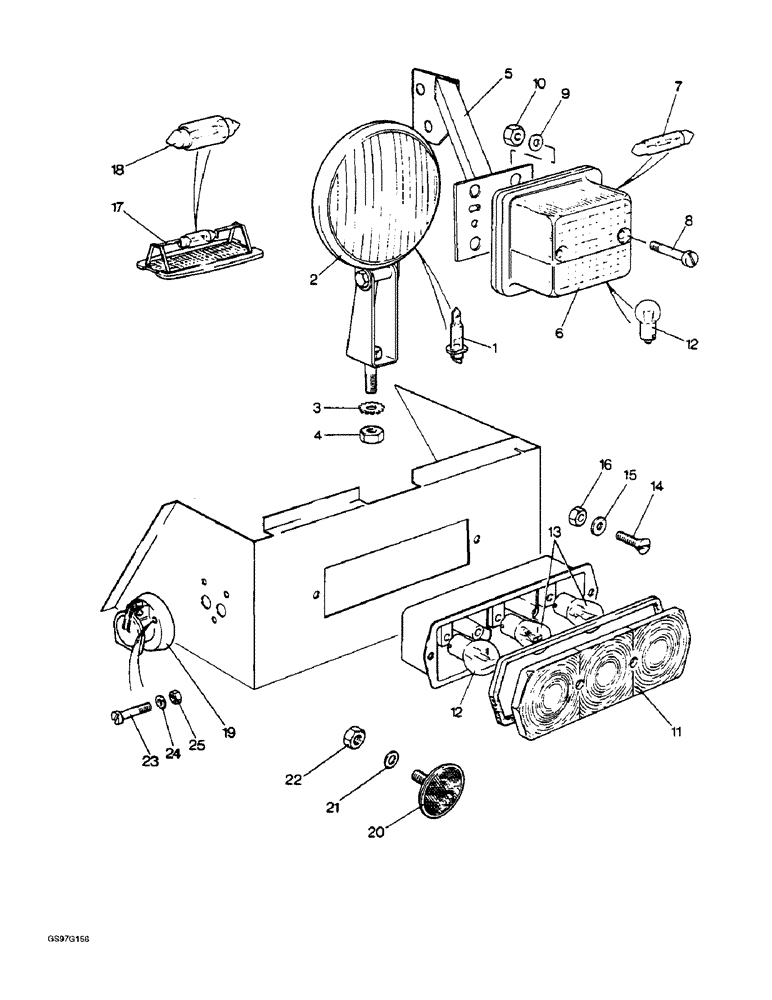 Схема запчастей Case IH 1210 - (4-26) - LAMP ASSEMBLIES, SEKURA CAB (04) - ELECTRICAL SYSTEMS