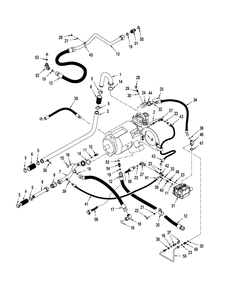 Схема запчастей Case IH STEIGER 435 - (08-22) - STANDARD HYDRAULICS - PUMP LUBRICATION CIRCUIT, WITH POWER SHIFT TRANSMISSION (08) - HYDRAULICS