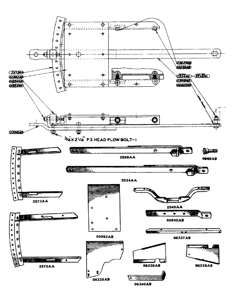 Схема запчастей Case IH SO-SERIES - (160) - DRAW BAR AND PLATFORM FOR TRACTORS WITHOUT HYDRAULIC CONTROL UNIT, S, SC, SO (09) - CHASSIS