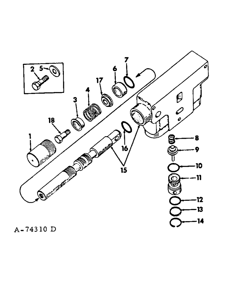 Схема запчастей Case IH 2500 - (10-56) - HYDRAULICS, HYDRAULIC CONTROL VALVE, THREE POSITION SPRING CENTERED (07) - HYDRAULICS