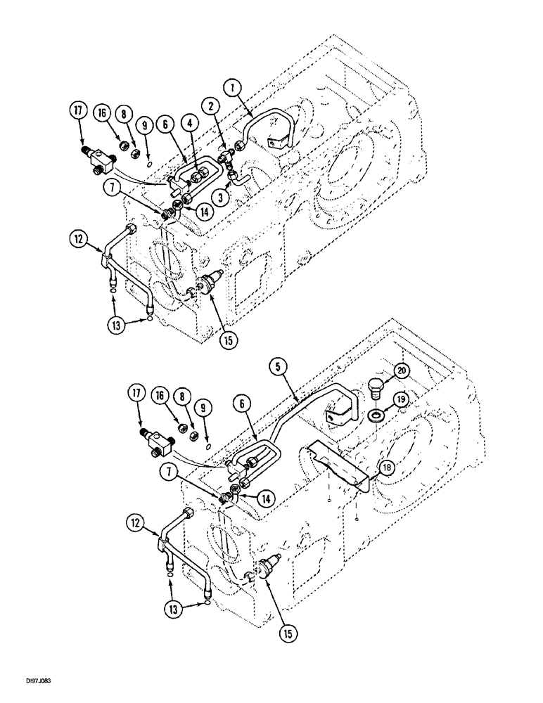 Схема запчастей Case IH 4230 - (6-034) - TRANSMISSION LUBRICATION SYSTEM, 2 WHEEL DRIVE TRACTORS (06) - POWER TRAIN