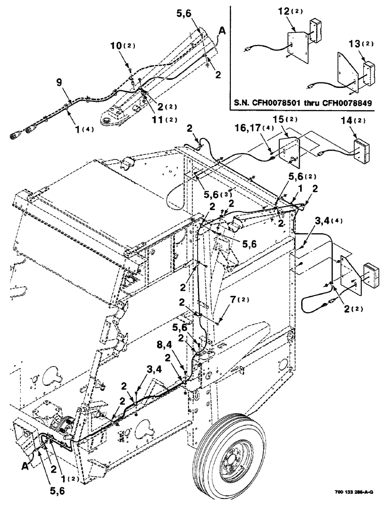 Схема запчастей Case IH 8455 - (4-06) - TAIL LIGHT ASSEMBLY (06) - ELECTRICAL