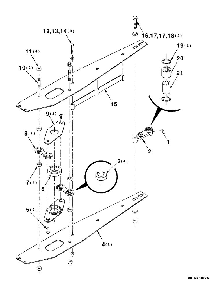 Схема запчастей Case IH 8220 - (3-14) - SWAYBAR ASSEMBLY (58) - ATTACHMENTS/HEADERS
