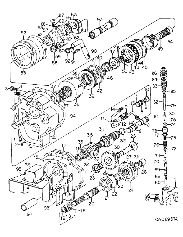 Схема запчастей Case IH HYDRO 186 - (07-40) - DRIVE TRAIN, INDEPENDENT POWER TAKE OFF, DUAL SPEED, HYDRO 186 WITH SERIAL NO. 12000 AND ABOVE (04) - Drive Train