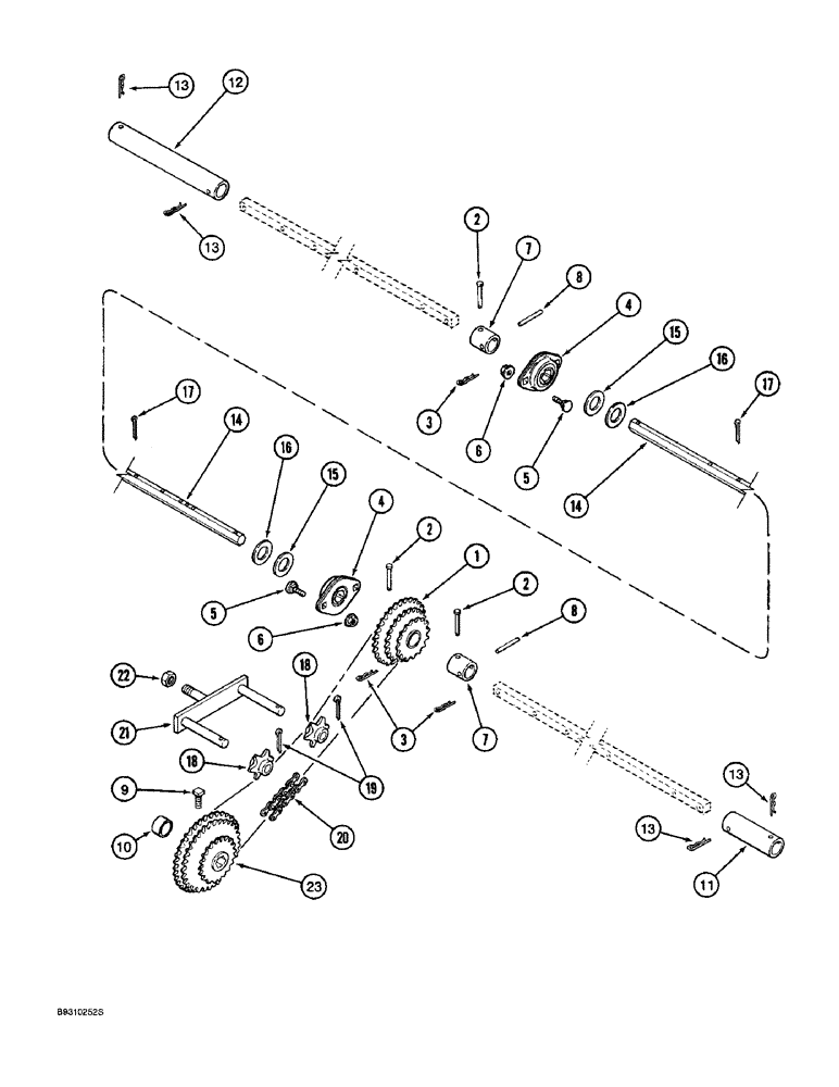 Схема запчастей Case IH 955 - (9B-68) - SECONDARY FERTILIZER DRIVE - DRY, 8 ROW NARROW - RIGID (09) - CHASSIS/ATTACHMENTS
