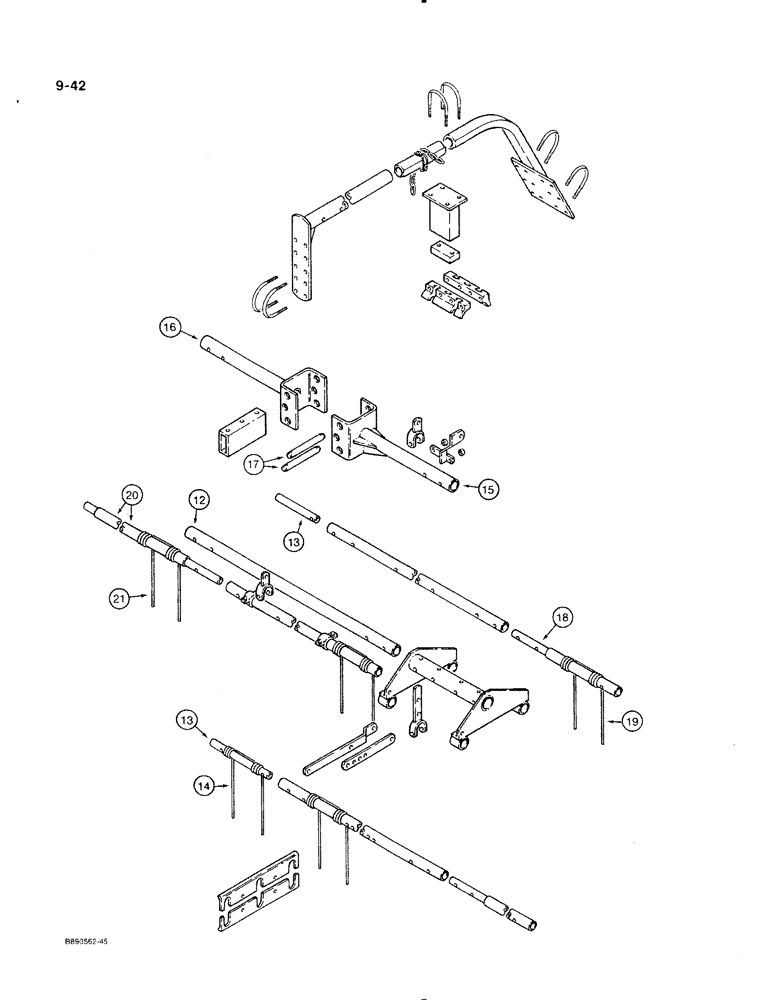 Схема запчастей Case IH 350 - (9-42) - MULCHER ATTACHMENT, UNITS BUILT PRIOR TO 1980 (09) - CHASSIS/ATTACHMENTS