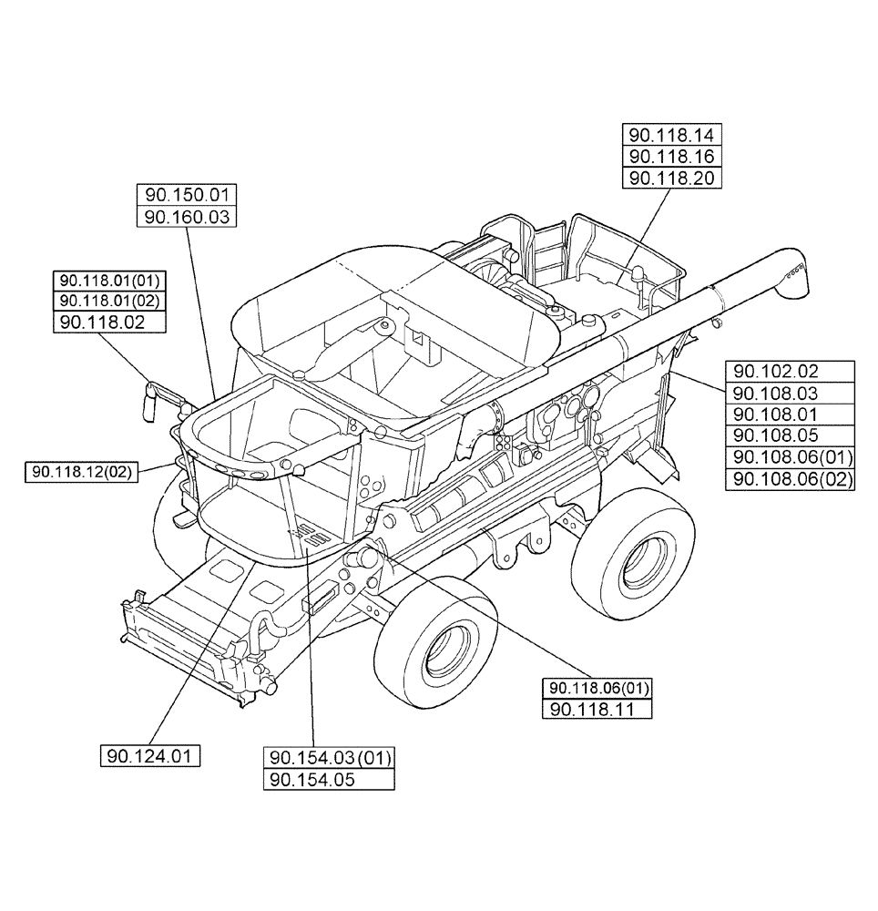 Схема запчастей Case IH 2577 - (90.000.00) - SECTION INDEX - PLATFORM, CAB, BODYWORK AND DECALS (90) - PLATFORM, CAB, BODYWORK AND DECALS