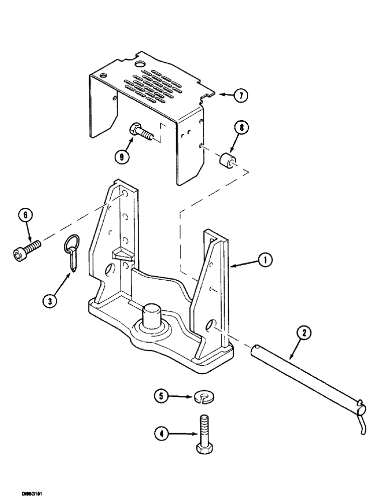 Схема запчастей Case IH 5150 - (9G-098) - HITCH - PITON FIXE (09) - CHASSIS/ATTACHMENTS