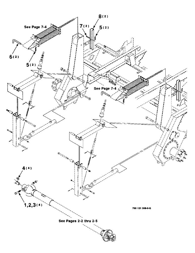 Схема запчастей Case IH 8820 - (7-02) - HEADER LINKAGE AND SAFETY STOP ASSEMBLY (09) - CHASSIS